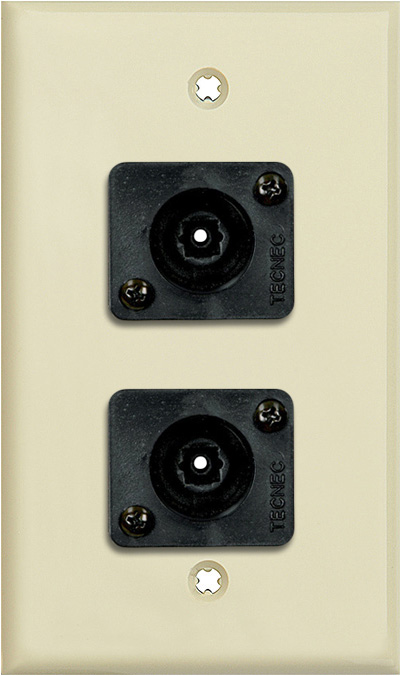 1 Gang Ivory Lexan Wall PLate w/ 2 Toslink connectors WPLI-1210