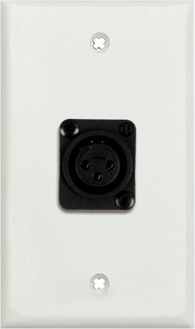 1G White Lexan Wall Plate with 1 NC3FD-L-1-B Connector WPLW-1115-BG