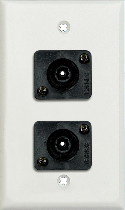 1 Gang White Lexan Wall PLate w/ 2 Toslink connectors WPLW-1210