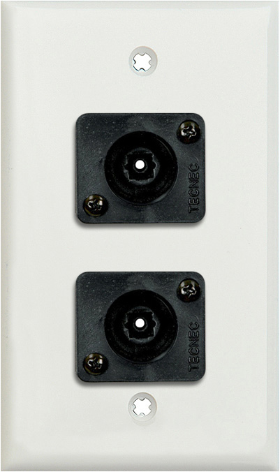 1 Gang White Lexan Wall PLate w/ 2 Toslink connectors WPLW-1210