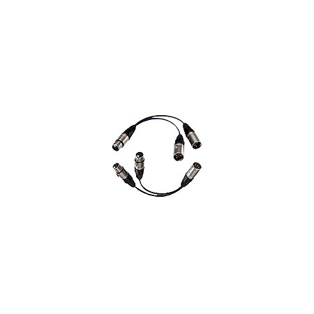 Bescor 4 Pin XLR Power Y-Adaptor 1Male to 2 Females 5 Inch Fan XLR-YF