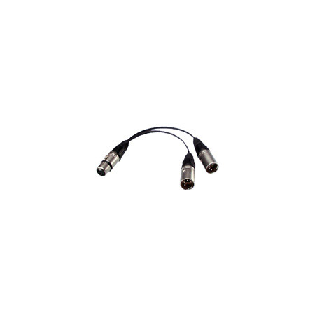 Bescor 4 Pin XLR Power Y-Adaptor 1Female to 2Males 5 Inch XLR-YM