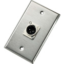NEUTRIK 103M Single Gang Stainless Steel Male XLR Wallplate with one NC3MD-L-1