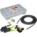 12G BNC Cable Making Kit with 20 Amphenol BNCs & 100 Foot Belden 4694R RG6 - Crimper & Stripper Included