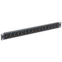 Photo of My Custom Shop 16-Port Recessed 75 Ohm 12G SDI BNC Feedthrough Patch Panel - 1RU