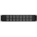 My Custom Shop 16XEHUSBAB 16-Port USB-A Front to USB-B Rear Feed-Through Patch Panel w/ Switchcraft E Series - 2RU