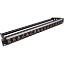 My Custom Shop 16XRJ45 16-Port RJ45 Cat6A Feed-Through Patch Panel with Neutrik NE8FDX-Y6-B and Lacing Bar- 1RU