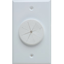 Photo of Midlite 1GWH-GR1 1 GANG Wireport Wall Plate with Grommet- White