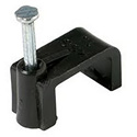 Photo of Black Coax Nail-In Clips / Nail Down Mounts for Dual RG6 Cable - 100 Pack