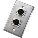 NEUTRIK 203F Dual Wallplate with Two NC3FD-L-1 Receptacles