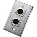 Neutrik 203F Dual Wallplate with Two NC3FD-L-1 Receptacles