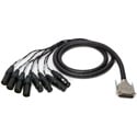 Sescom DB25 DA-88 Audio Cable Mogami 25-Pin D-Sub Male to Combo 4 XLR Female and 4 XLR Male - 5 Foot
