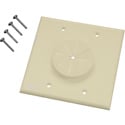 Photo of Midlite 2GIV-GR2 2 GANG Wireport Wall Plate with Grommet- Ivory
