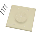 Photo of Midlite 2GIV-GR2 2 GANG Wireport Wall Plate with Grommet- Ivory