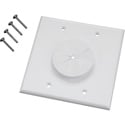 Midlite 2GWH-GR2 2 GANG Wireport Wall Plate with Grommet- White