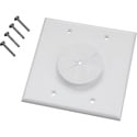 Photo of Midlite 2GWH-GR2 2 GANG Wireport Wall Plate with Grommet- White