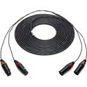 Photo of Sescom 2XLM-2XLF-03 2-Channel Snake Cable XLR Male to XLR Female with 12 inch Fanout - 3 Foot