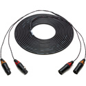 Photo of Sescom 2XLM-2XLF-10 2-Channel Snake Cable XLR Male to XLR Female with 24 inch Fanout - 10 Foot