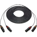 Photo of Sescom 2XLM-2XLF 2-Channel Snake Cable XLR Male to XLR Female with 24 inch Fanout - 100 Foot