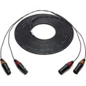 Photo of Sescom 2XLM-2XLF 2-Channel Snake Cable XLR Male to XLR Female with 24 inch Fanout - 25 Foot