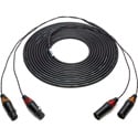 Photo of Sescom 2XLM-2XLF-75 2-Channel Snake Cable XLR Male to XLR Female with 24 inch Fanout - 75 Foot