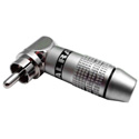 Photo of Solder Type Right Angle Reduced Profile RCA Plug - Black and Silver