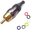 Gold Plated 75 Ohm RCA  Plug for 2.8mm Cable - White