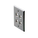 My Custom Shop Fast Media 4-Port Keystone Wall Plate White