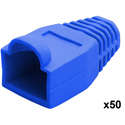 Photo of CAT5 Snagless Round Boot for 8-Conductor RJ45 Modular Plugs - Blue - 50-Pack