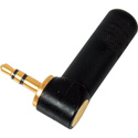 Photo of Switchcraft 35HDRABAU 3.5mm / 1/8in Mini Right Angle Stereo Plug - Black Handle Gold Contacts