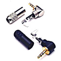 Switchcraft 35HDRANAU 3.5mm / 1/8in Mini Right Angle Stereo Plug- Nickel Handle- Gold Contacts