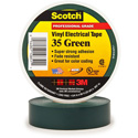3M Scotch 35 Color Coding Electrical Tape 1/2 Inch x 20 Feet Green