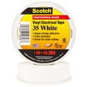 3M Scotch 35 Color Coding Electrical Tape 1/2 Inch x 20 Feet White