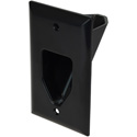 Datacomm 1 Gang Recessed Low Voltage Cable Plate Black