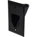 Datacomm 45-0001 1 Gang Recessed Low Voltage Cable Plate - Black