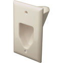 Datacomm 45-0001 1 Gang Recessed Low Voltage Cable Plate - Lite Almond