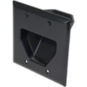 Datacomm 2 Gang Recessed Low Voltage Cable Plate- Black