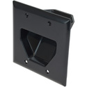 Datacomm 45-0002 2 Gang Recessed Low Voltage Cable Plate - Black