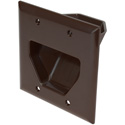 Photo of Datacomm 45-0002 2 Gang Recessed Low Voltage Cable Plate - Brown