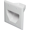 Photo of Datacomm 45-0002 2 Gang Recessed Low Voltage Cable Plate - White