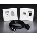 Datacomm Recessed Pro Power Kit with Straight Blade Inlet White