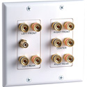 Datacomm 45-0060 2-Gang 5.1 Surround Sound Wall Plate White