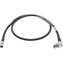 Photo of Laird RG6 12G-SDI/4K UHD Single Link Flexible BNC Cable Right Angle Male to Female - Black - 1 Foot