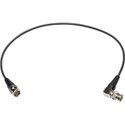 Laird 4855R-BA-B-001 12G-SDI/4K Mini-RG59 Belden 4855R UHD BNC to Right Angle BNC Single Link Cable - Black - 1 Foot