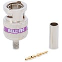 Photo of Belden 4855RBUHD3 12G-SDI 3-Piece UHD BNC Crimp Connector for 4855R/Mini-RG59 Cable - Violet Band - Each