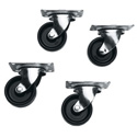 Photo of Middle Atlantic 5W Slim 5 Commercial Grade Casters with Hardware For SLIM 5 & ERK Series- 1300 lb Capacity