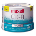 Photo of Maxell 648250 48x 700MB  CD-R Media 50-Pack Spindle 80 Minutes Max Recording Time