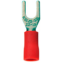 Photo of 22-16 AWG Crimp Terminal #8 Spade 100 Pack Red