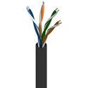 Belden 7924A CMR/CMX-Outdoor DataTuff Industrial Ethernet Cat5e Cable 4 Bonded Pr BC 24AWG UV/Oil Res - Black - 1000 Ft