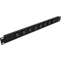 My Custom Shop 8XRJ45 8-Port RJ45 CAT6A Feed-Through Panel w/ NEUTRIK NE8FDX-P6-B - 1RU